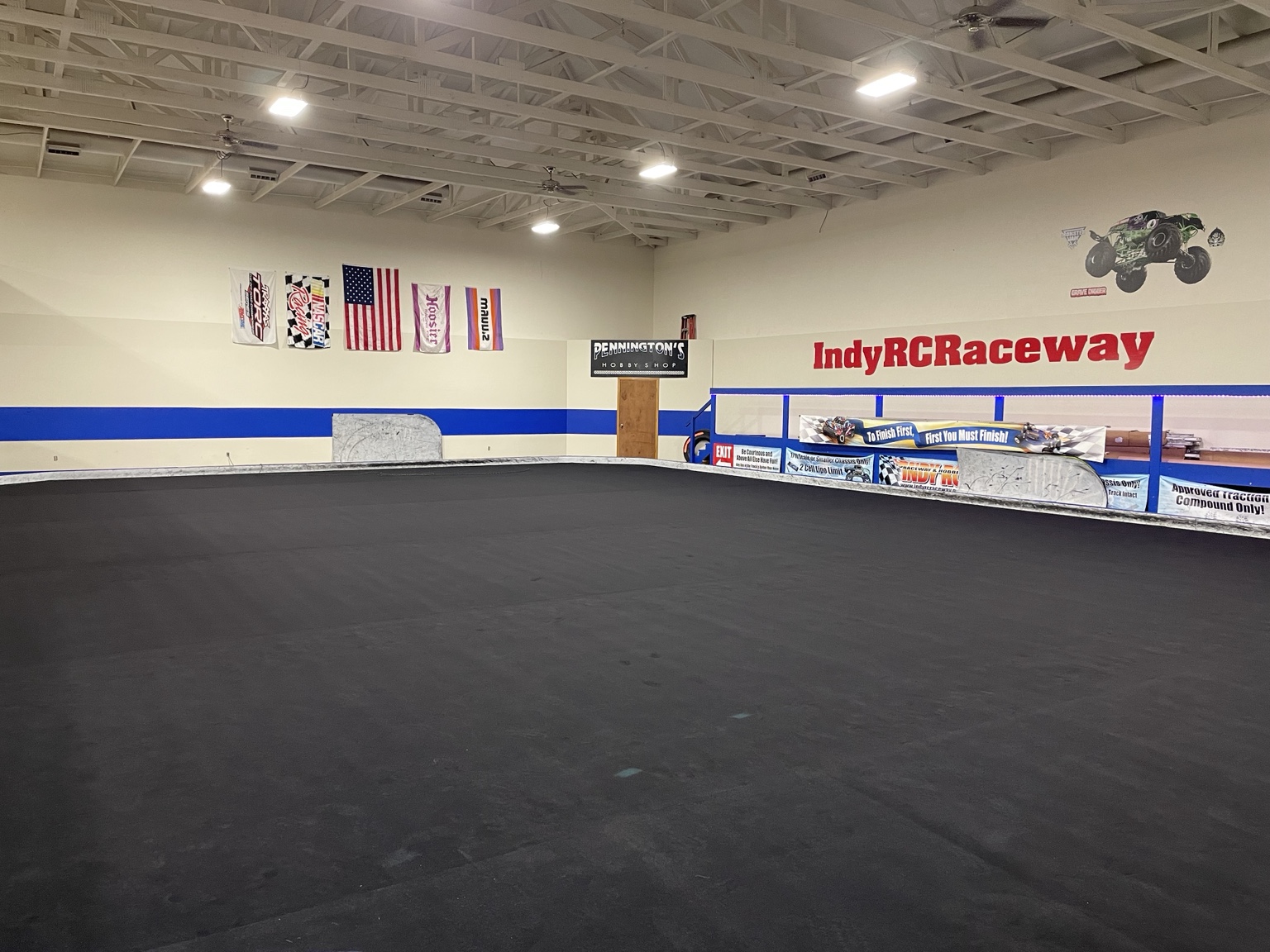 Completed Indy RC main track after the subfloor rebuild